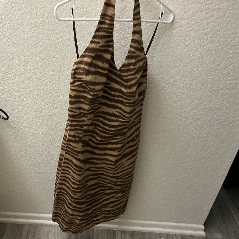 Nwt Leopard Jones of New York country cotton spandex mini dress vintage y2k s6